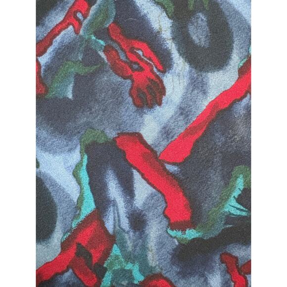 Jerry Garcia Red Blue Green Neck Tie - Picture 3 of 5